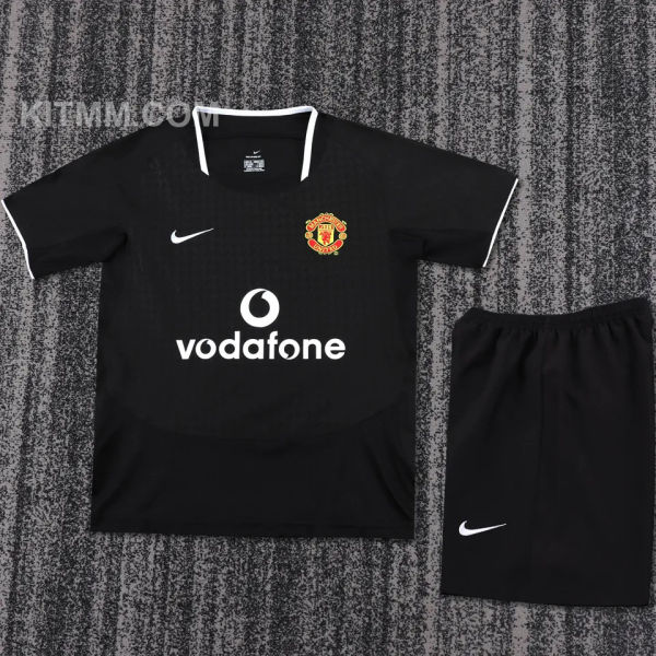 2003/2005 M Utd Away Black Retro Kids Soccer Jersey