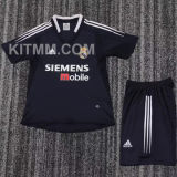2004/05 RM Away Black  Retro Kids Soccer Jersey