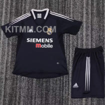 2004/05 RM Away Black  Retro Kids Soccer Jersey
