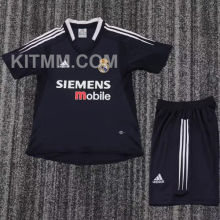 2004/05 RM Away Black  Retro Kids Soccer Jersey