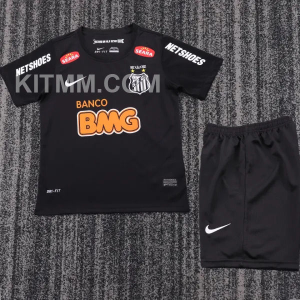 2012/13 Santos Black Retro Kids Soccer Jersey