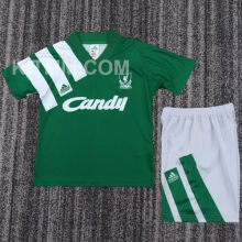 1991/1992 LFC Away Green Retro Kids Soccer Jersey