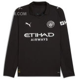 2025/26 Man City Away Black Fans Long Sleeve Soccer Jersey