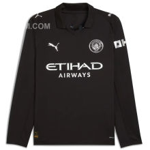 2025/26 Man City Away Black Fans Long Sleeve Soccer Jersey