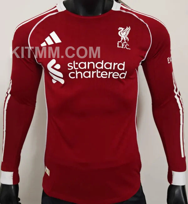 2025/26 LFC Home Red Player Version Long Sleeve Jersey