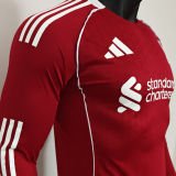 2025/26 LFC Home Red Player Version Long Sleeve Jersey