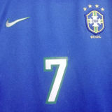 1998 Brazil Away Blue Retro Player Version Soccer Jersey 球员版