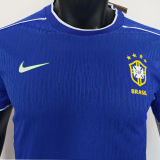 1998 Brazil Away Blue Retro Player Version Soccer Jersey 球员版