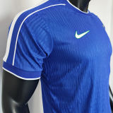 1998 Brazil Away Blue Retro Player Version Soccer Jersey 球员版