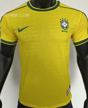 1998 Brazil Home Yellow Retro Player Version Soccer Jersey 球员版