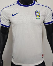 1998 Brazil White Retro Player Version Soccer Jersey 球员版