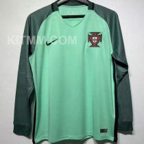 2016 Portugal Away Retro Long Sleeve Soccer Jersey