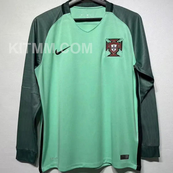 2016 Portugal Away Retro Long Sleeve Soccer Jersey