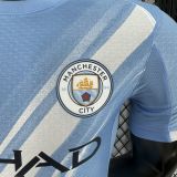 2025/26 Man City Home Blue Player Version Soccer Jersey