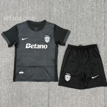 2025/26 Sporting Lisbon Away Black Kids Soccer Jersey 里斯本