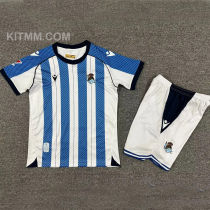 2025/26 Real Sociedad Home Kids Soccer Jersey