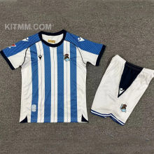 2025/26 Real Sociedad Home Kids Soccer Jersey