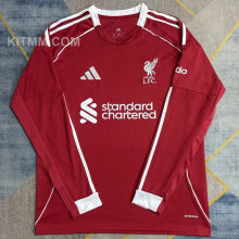 2025/26 LFC Home Red Fans Long Sleeve Soccer Jersey