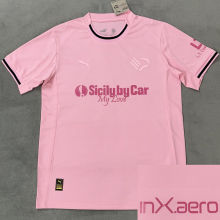 2025/26 Palermo Home Pink Fans Soccer Jersey 巴勒莫 有前后广告