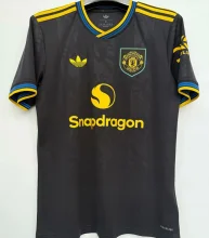 2025/26 M Utd 1:1 Quality Third Black Fans Soccer Jersey