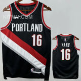 Trail Blazers YANG #16 Black NBA Jersey