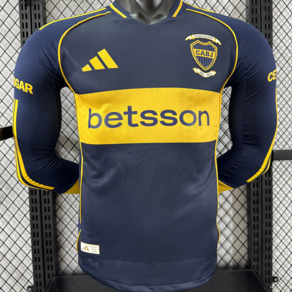 2025/26 Boca 120th Anniversary Edition Player Version Long Sleeve Jersey 有背下广告