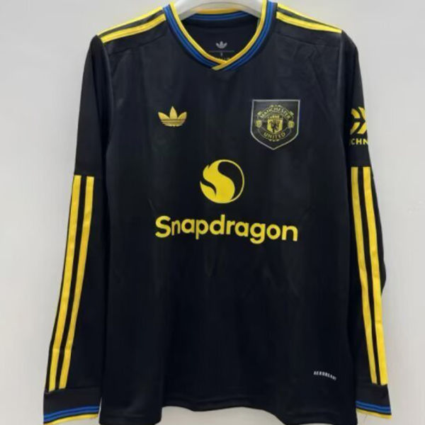 2025/26 M Utd Third Black Fans Long Sleeve Soccer Jersey