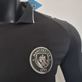 2025/26 Man City Away Black Player Version Long Sleeve Soccer Jersey