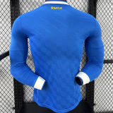 2025/26 RM Third Blue Player Version Long Sleeve Soccer Jersey