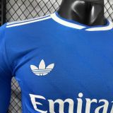 2025/26 RM Third Blue Player Version Long Sleeve Soccer Jersey