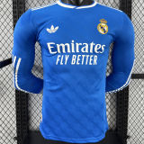 2025/26 RM Third Blue Player Version Long Sleeve Soccer Jersey