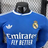 2025/26 RM Third Blue Player Version Long Sleeve Soccer Jersey