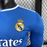 2025/26 RM Third Blue Player Version Long Sleeve Soccer Jersey