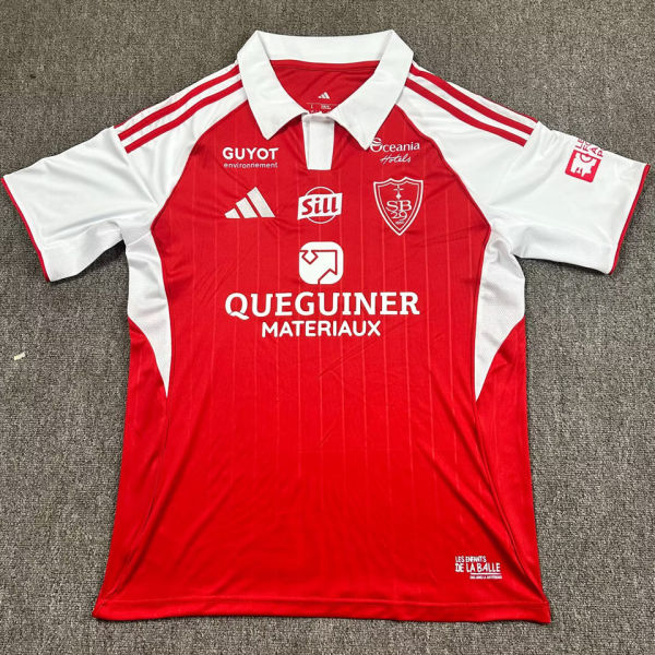 2025/26 Brestois Home Red Fans Soccer Jersey