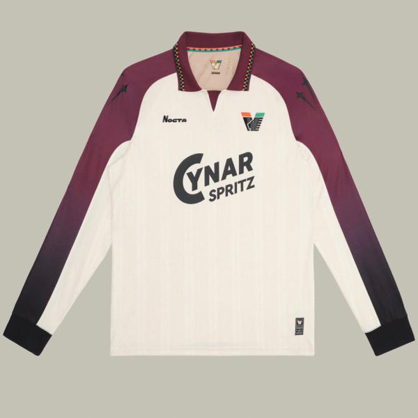2025/26 Venezia FC Away White Long Sleeve Soccer Jersey 带胸前广告 CYNAR SPRITZ