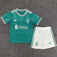 2025/26 LFC Third Green Kids Soccer Jersey 白色裤子