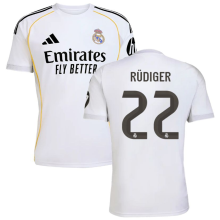 RÜDIGER #22 RM Home 1:1 Quality White Fans Soccer Jersey 2025/26（UCL Font) ★★