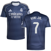 VINI JR． #7 RM 1:1 Quality Away Fans Soccer Jersey 2025/26（Laliga Font) ★★