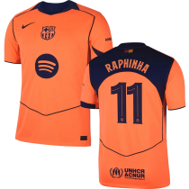 RAPHINHA # 11 BA 1:1 Quality Third Fans Soccer Jersey 2025/26 (UCL Font 欧冠字体 有号下广告) ★★