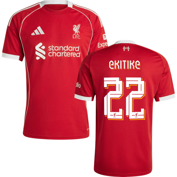 EKITIKE #22 LFC 1:1 Home Red Fans Jersey 2025/26 (UCL Font 欧冠字体 ) ★★