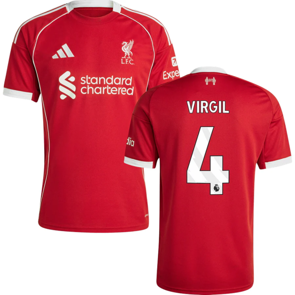 VIRGIL #4 LFC 1:1 Home Red Fans Jersey 2025/26 (League Font 联赛字体 ) ★★