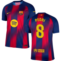 PEDRI # 8 BA 1:1 Quality Home Fans Soccer Jersey 2025/26  (LaLiga Font 西甲字体 有号下广告) ★★