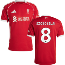 SZOBOSZLAI #8 LFC 1:1 Home Red Fans Jersey 2025/26 (League Font 联赛字体 ) ★★