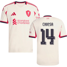 CHIESA #14 LFC 1:1 Away Fans Jersey 2025/26 (UCL Font 欧冠字体 ) ★★