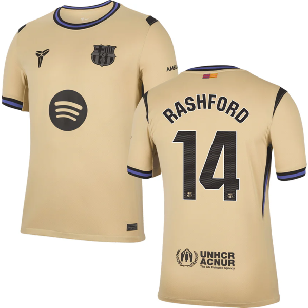 RASHFORD # 14 BA 1:1 Quality Away Fans Soccer Jersey 2025/26 (LaLiga Font 西甲字体 有号下广告) ★★