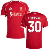FRIMPONG #30 LFC 1:1 Home Red Fans Jersey 2025/26 (League Font 联赛字体 ) ★★