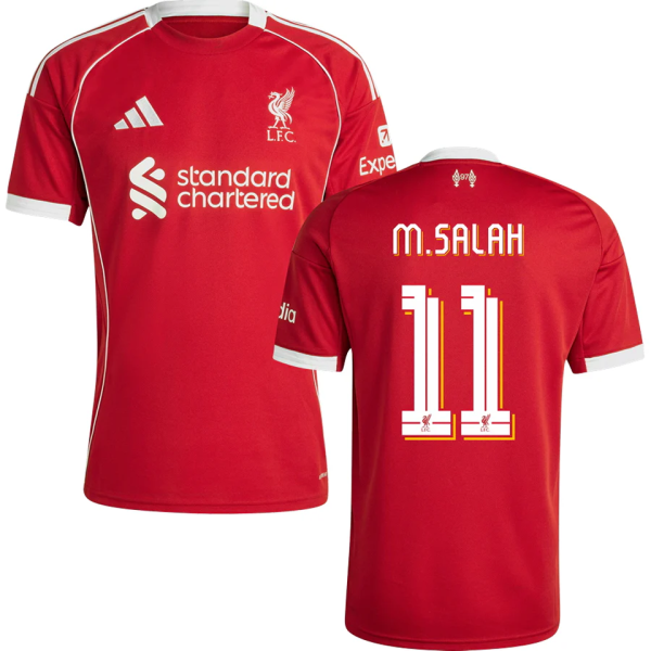 M.SALAH #11 LFC 1:1 Home Red Fans Jersey 2025/26 (UCL Font 欧冠字体 ) ★★