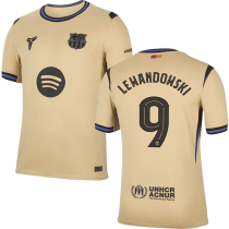 LEWANDOWSKI # 9 BA 1:1 Quality Away Fans Soccer Jersey 2025/26 (UCL Font 欧冠字体 有号下广告) ★★