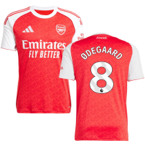ØDEGAARD #8 ARS 1:1 Quality Home Red Fans Soccer Jersey 2025/26 (League (League Font 联赛字体 ) ★★