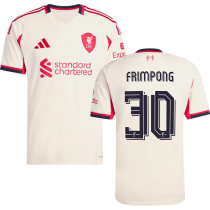 FRIMPONG #30 LFC 1:1 Away Fans Jersey 2025/26 (UCL Font 欧冠字体 ) ★★